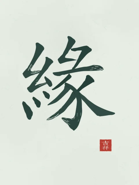 Destin à l'encre, jade, tableau caractère chinois destin