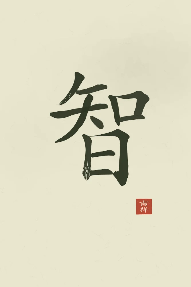 Sagesse à l'encre, thé vert : 智 (zhì), Sagesse