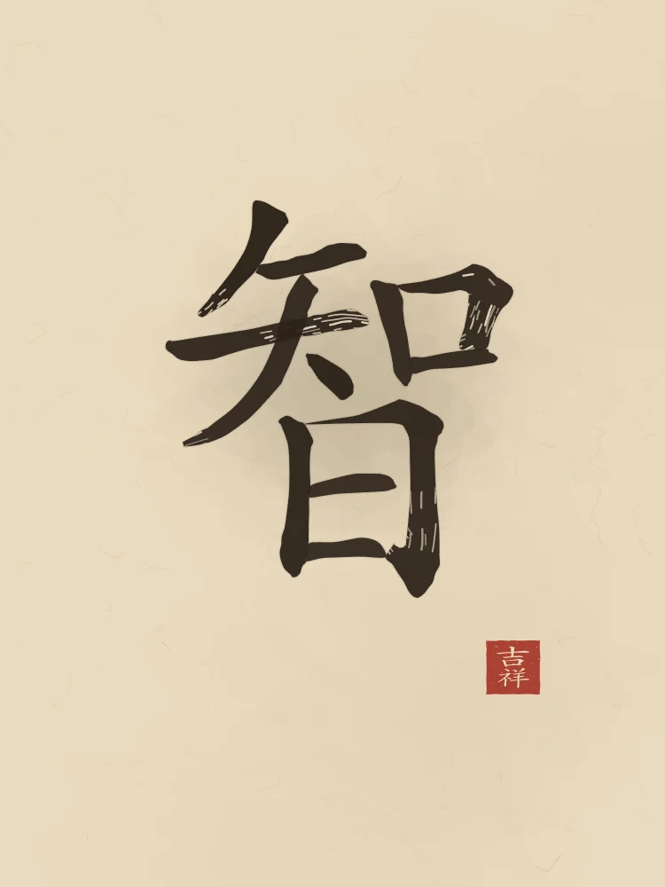 Sagesse à l'encre, sable ocre : 智 (zhì), Sagesse