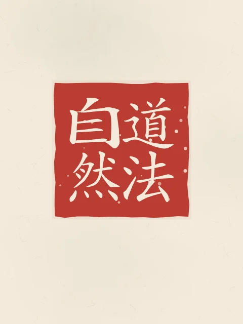 La Voie suit la nature en sceau, papier xuan, tableau calligraphie chinoise la Voie suit la nature