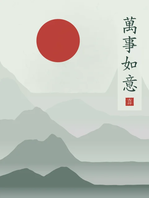 Que tout aille selon vos vœux sous la lune, jade, tableau calligraphie chinoise que tout aille selon vos vœux